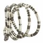 Collana a serpente girocollo flessibile argento-antracite bracciale