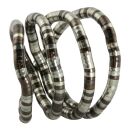 Collar Cadena de serpientes plateado-antracita 8mm pulsera