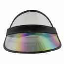 Casquillo del visera - casquillo de protección retro - 80s Poker gorra de béisbol arcoiris-negro