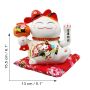 Glückskatze - Maneki-neko - Winkekatze aus Porzellan 15,5 cm weiß - Maneki Neko 03