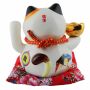 Glückskatze - Maneki-neko - Winkekatze aus Porzellan 15,5 cm weiß - Maneki Neko 04