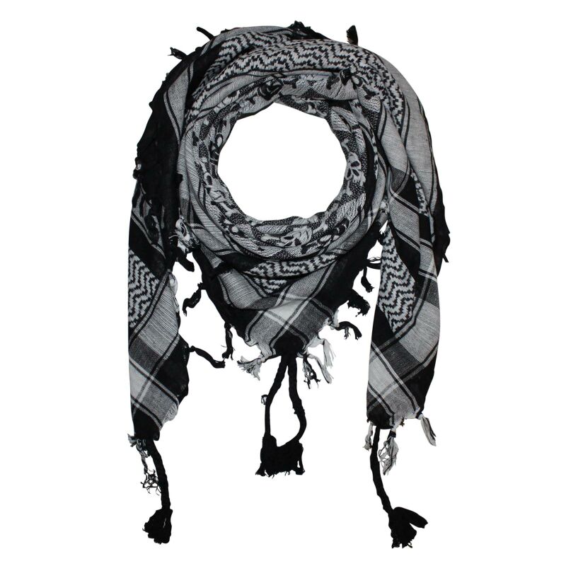 Kufiya - Skulls chequered black - white - Shemagh - Arafat scarf, 35,53 zl