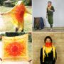 Kufiya - Keffiyeh - Multicolor-batik-tiedye 01 - Red Sun - Pañuelo de Arafat