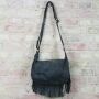 Lucy fringe leather bag in soft suede model 01
