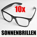 10x Sonnenbrille Brillen Nerdbrillen Sunglasses schwarz...