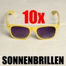 10x Sonnenbrille Brillen Nerdbrillen Sunglasses schwarz gelb Posten JGA Nerd