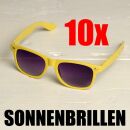 10x Sonnenbrille Brillen Nerdbrillen Sunglasses schwarz gelb Posten JGA Nerd