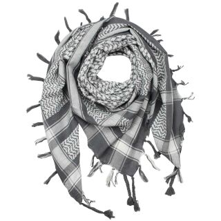 Kufiya - grey - white - Shemagh - Arafat scarf