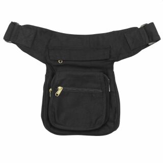 Riñonera - Kurt - negro - color latón - Cinturón con bolsa - Cangurera