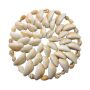 Coasters round made of shells - beige - diameter 10 cm