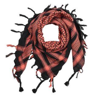 Kufiya - Keffiyeh - negro - terracota - Pañuelo de Arafat