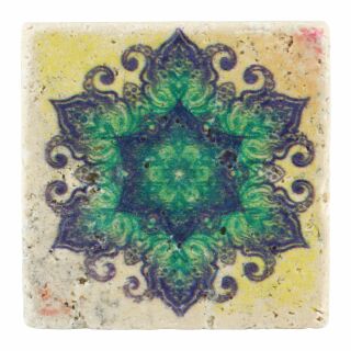 Calamita in travertino 4,8x4,8 cm - Aspetto vintage - Modello 49