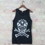 Tank Top unisex mit Aufdruck Totenkopf aus Knochen