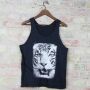 Tank Top unisex schwarz mit Aufdruck Tigerkopf