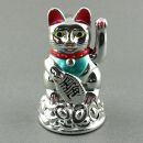 Agitando gato chino - Maneki neko - 11 cm - plata
