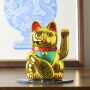 Agitando gato chino - Maneki neko - 13 cm - oro