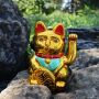 Agitando gato chino - Maneki neko - 15 cm - oro