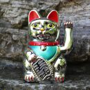 Gatto della fortuna - Gatto cinese - Maneki neko - 15 cm - argento
