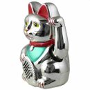 Agitando gato chino - Maneki neko - 15 cm - plata