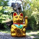 Lucky cat - Maneki Neko - Waving cat - 18 cm - gold