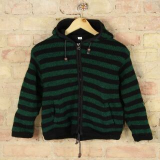 Giacca a righe per bambini - Modello 09 - nero - verde L