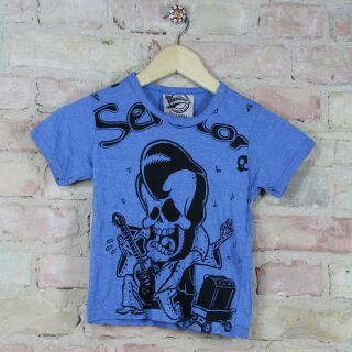 Kinder - Shirt - Senior - Rockabilly - Einzelstück - blau M