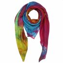 Cotton Scarf - colorful Batik - tie dye - squared kerchief