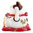 Lucky cat - Porcelain 30 cm white - High quality Maneki Neko - Waving cat 03