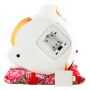 Lucky cat - Porcelain 30 cm white - High quality Maneki Neko - Waving cat 03