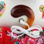 Lucky cat - Porcelain 30 cm white - High quality Maneki Neko - Waving cat 03