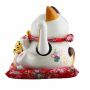 Gatto della fortuna - Gatto cinese - Porcellana 30 cm bianco - Maneki Neko di alta qualità 04