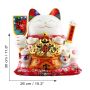 Lucky cat - Porcelain 30 cm white - High quality Maneki Neko - Waving cat 03