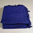 10x Baumwolltuch - Palituch - Pali - Fransen - einfarbig blau - defekt