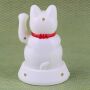Gatto della fortuna - Gatto cinese - Maneki neko - solare - 12 cm - bianco