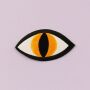 Aufnäher - Auge - gelb-schwarz 8,5 cm - Sticker