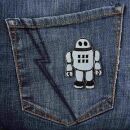 Aufnäher - Roboter - grau - Patch