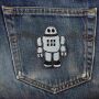 Aufnäher - Roboter - grau - Patch