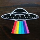 Aufn&auml;her - UFO mit Regenbogen - Patch