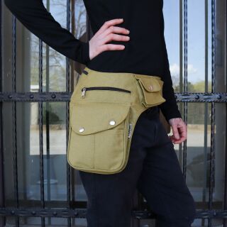 Freak Scene Buddy – Marsupio Unisex In Cotone Antistrappo, Verde Oliva E Argento, Regolabile