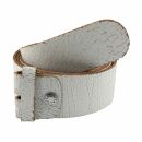Leather belt - Buckle free belt - white - cracked look -...