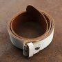 Cinturón de cuero - Cinturón sin hebilla - blanco - agrietada mirada - 4 cm