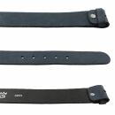 Leather belt - Buckle free belt - navy blue - cracked...
