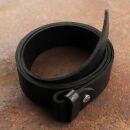 Leather belt - Buckle free belt - black - cracked look - 4 cm