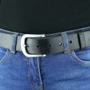 Gürtel ohne Schnalle - Ledergürtel - Belt - schwarz - cracked look - 4 cm