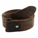 Leather belt - Buckle free belt - dark brown - cracked...