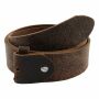 Leather belt - Buckle free belt - dark brown - cracked look - 4 cm