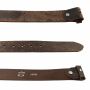 Cintura di pelle - cintura senza fibbia - marrone scuro - aspetto incrinato - 4 cm