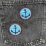 Patch - Anchor - small white-blue striped - Set of 2