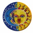 Aufnäher - Indien Sonne Mond - blau-gelb - Patch