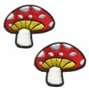 Patch - fungo velenoso rosso-bianco-giallo - Set di 2 -...